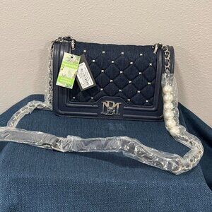 Badgely Mischka Denim Studded Crossbody NWT